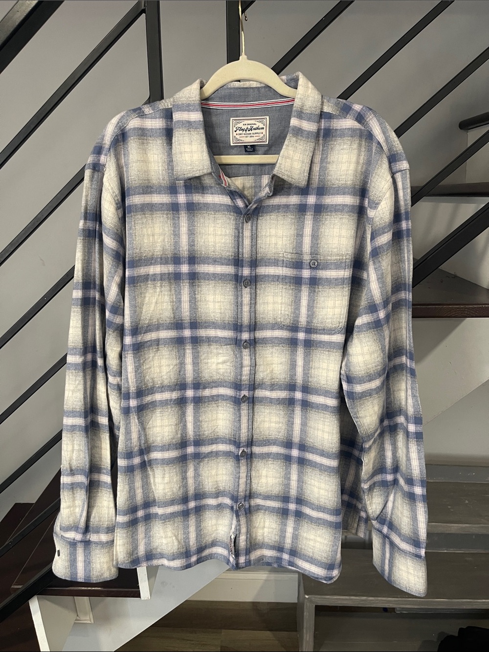 Flag & Anthem Original 100% Cotton Plaid Long Sleeve Shirt XL